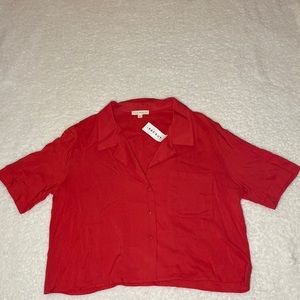 PACSUN L.A HEARTS Collared Cropped Button Up Top